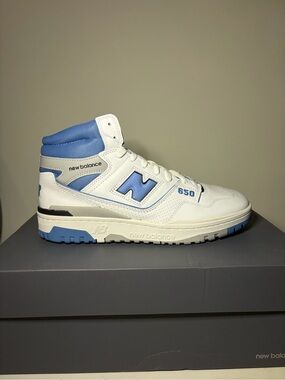 New Balance 650 Mid-Top Sneakers in White Heritage Blue